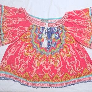 Flying Tomato Boho Festival Off-The-Shoulder Tassel Top - Size M